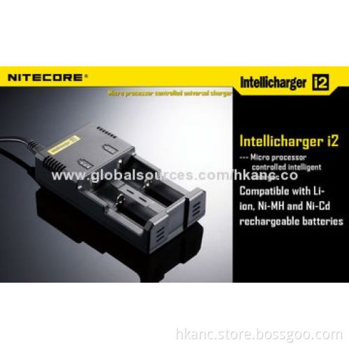 Nitecore Intellicharger i2 Microcomputer Universal Double Cell Cigarette Chargers, 10W Input Power